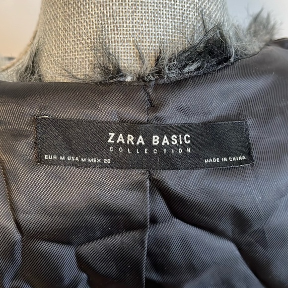 HOST PICK 🖤 ZARA Curly Lamb Faux Fur Coat Lined,  Size M - Picture 10 of 13